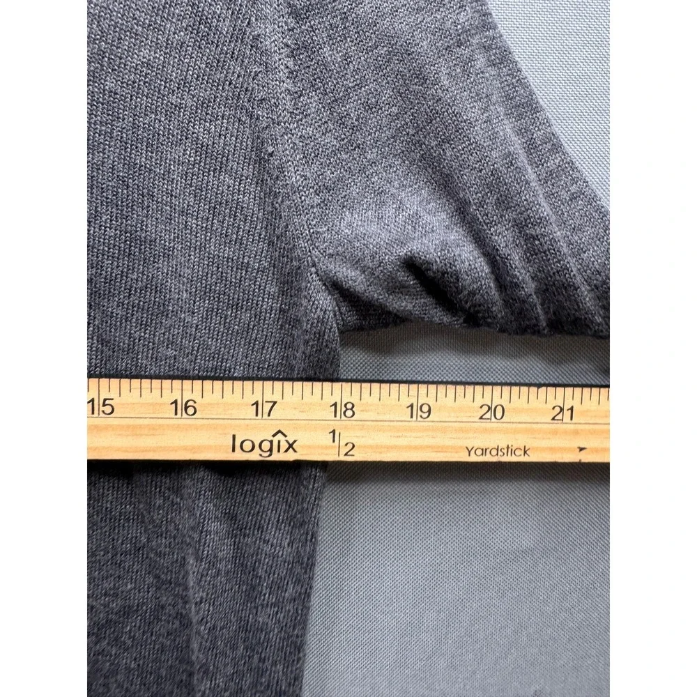 Banana Republic V-Neck Sweater‎ Womens Gray Ribbed Trim Knit Small